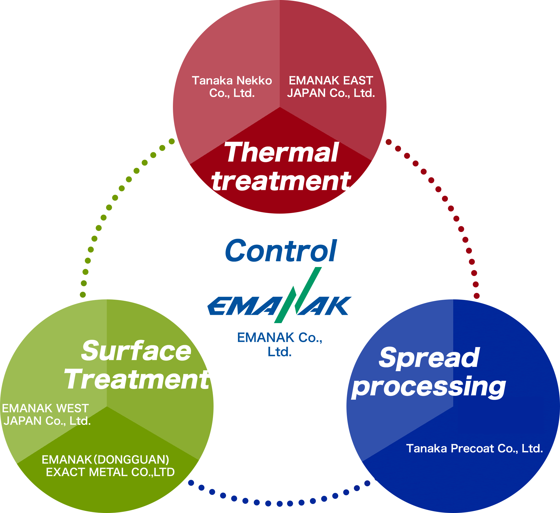 Structure of Emanac Group for metal heat treatment, surface treatment and coating