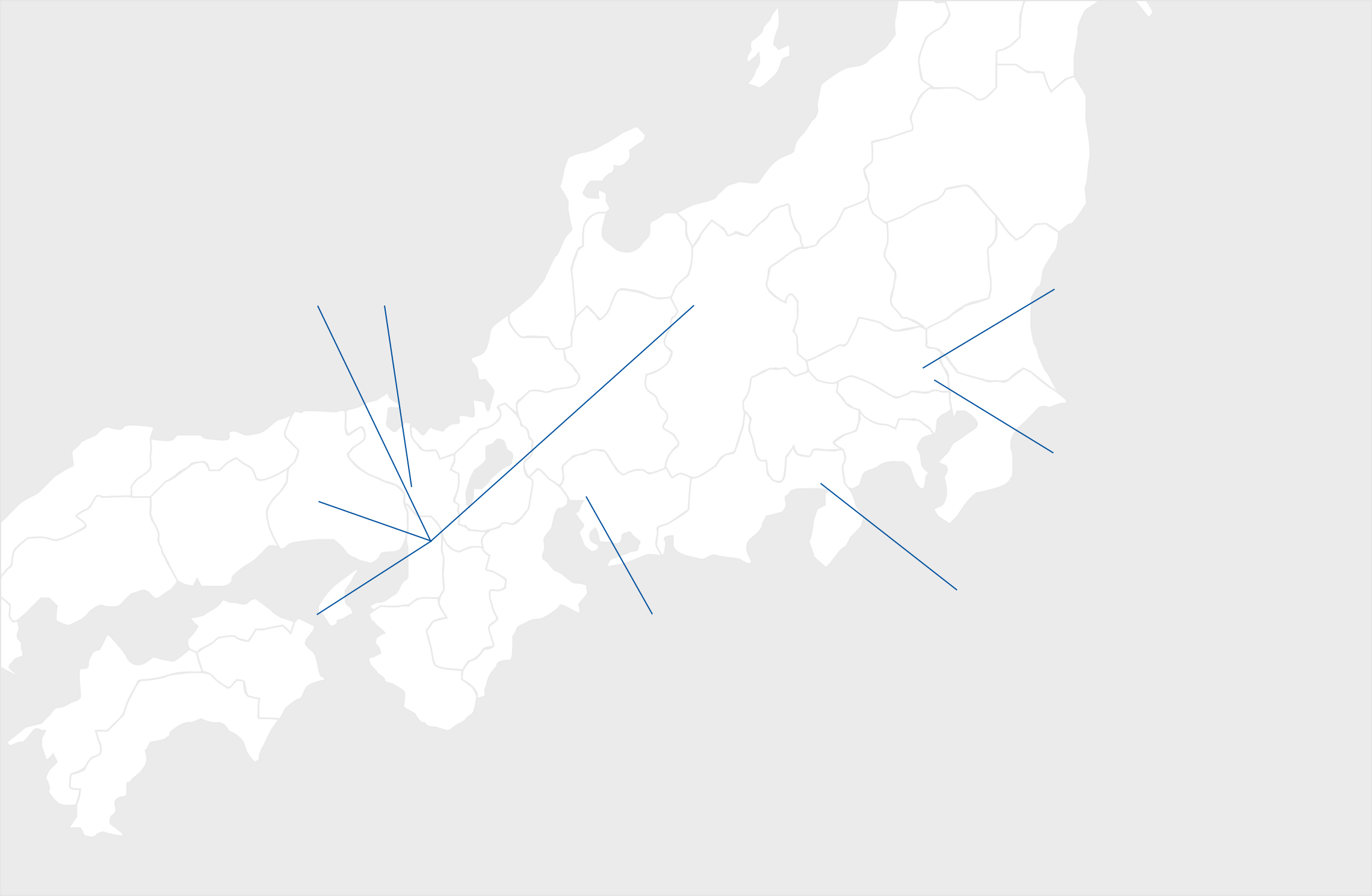 エマナックグループの各拠点を表す日本地図